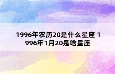 1996年农历20是什么星座 1996年1月20是啥星座